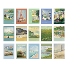 The Yeppeun 感性室內裝飾海報明信片15件組, 莫內, 1套