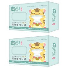 fuder 福德好罩 兒童平面醫療口罩 未滅菌 14.5 x 9.5cm 大童, 30片, 低調黑, 2盒