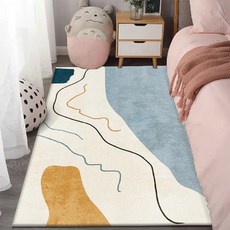 北歐風幾何臥室地毯