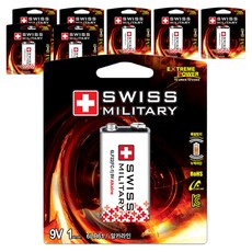SWISS MILITARY 鹼性電池 9V, 8個, 1入