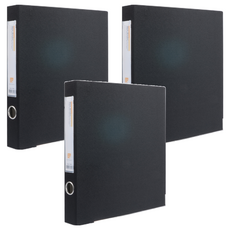 Alpha Web D型環活頁夾 A4 3孔 3cm AB948-7, 黑色, 3個