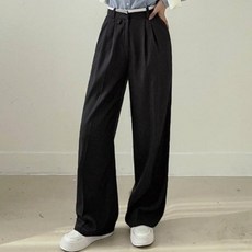 Chic Fox 女款漸層褶飾寬版西裝褲