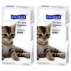 unidus 動物系列衛生套 隱形貓咪超薄型 53mm, 12入, 2盒