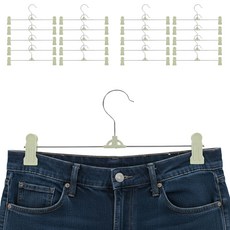 한봄누리 파스텔 논슬립 바지걸이 자국방지 경량 집게 옷걸이, 그린, 20개