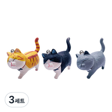 World Clean 散步的貓咪鑰匙圈B款組合, 3套