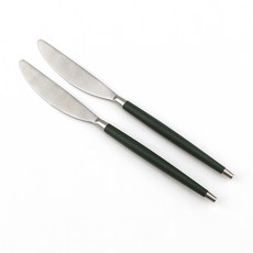 Bogen 韓國製造 Le Vian 霧面餐具 餐刀, 2個, 深綠色