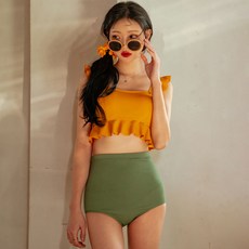 벤디스 미카엘 여성 하이웨스트 비키니 수영복 세트 F353