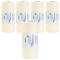 니뜨 뉴 코튼 마크라메 뜨개실 150g, 5개, 02아이보리