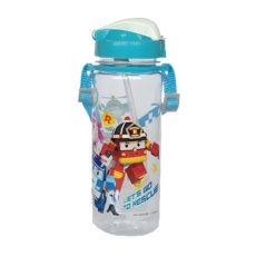 ROBOCAR POLI 波力 彈跳蓋休閒壺, 藍色, 600ml, 1個