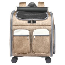 Skylife 捲簾拉桿包 互動捲簾 超大空間 多面透氣 低音輪子 手提/雙肩/拉桿, 41 x 30 x 52cm, 咖啡色, 1個