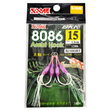 SAME 莎美 8086 Slow Jigging鉤 - 短SHORT 超銳利強韌魚鉤 碳素紅白編織線 鉤#15
