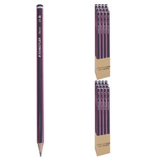 STAEDTLER 施德樓 LUNA 三角舒寫鉛筆2B MS118 12支, 粉紅黑桿, 2盒