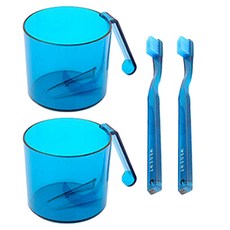 WEDENT 威登 Unique倒立瀝水漱口杯+牙刷組, 藍色, 2組