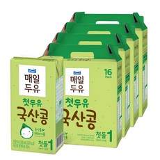 매일두유 첫두유 국산콩 1단계 190ml, 콩맛, 64개입