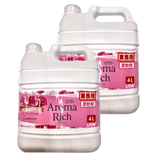LION 獅王 Aroma Rich 衣物香氛柔軟精 玫瑰牡丹 粉色, 4L, 2罐