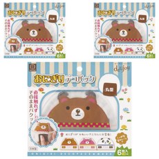 KOKUBO 小久保工業所 飯糰包裝袋 圓形動物, 3包, 6枚