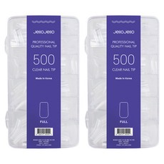 Jello Jello 人工指甲片 500p 組, 2個, 全甲片透明