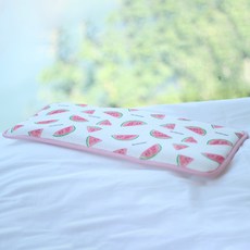 AGADDONG 幼兒印花3D網眼涼感枕頭, 西瓜（粉色）