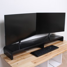 CUBICS 桌上型電腦雙螢幕架 L4747, 黑色