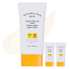 더페이스샵 내추럴 선 에코 슈퍼 액티브 선크림 SPF50+ PA++++, 50ml, 3개