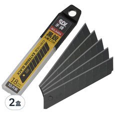 手牌 黑銳大美工刀片 K404C 鋒利耐用 切割面平整光滑, 18mm, 2盒