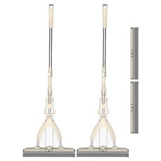 魔術紙漿 一鍵式脫水濕拖把 主商品 + 替換用海綿2入, 2個