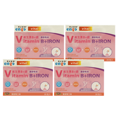 enge 鷹記維他 維生素B+鐵 速溶粉末 蔓越莓口味, 30包, 2g, 4盒