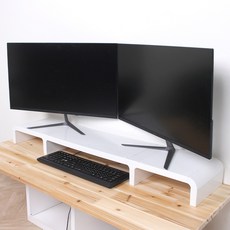 CUBICS 桌上型電腦雙螢幕架 L242, 白色