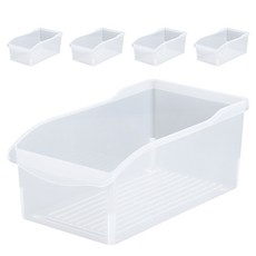 Living Sunday 半開放式冰箱收納盒, 5入, 半透明