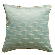 好物良品 方形簡約輕奢立體三角形刺繡沙發抱枕套 棉質 枕芯需另購, 水綠色