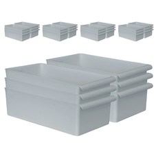 KAZT 附把手儲物收納整理籃, 30個, 灰色