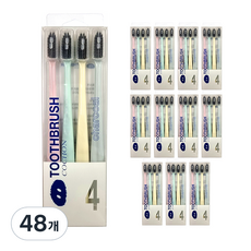 꼬숑 차콜 클린커버 칫솔 4종 세트, 4세트, 48개