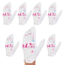 DDAM GOLF 女性Lizard Grip Ultra高爾夫手套 左手用, 白色, 6個