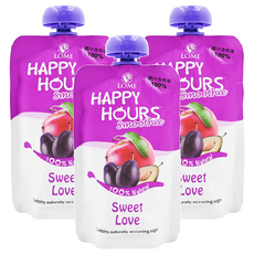 HAPPY HOURS 生機纖果飲 蘋果+洋棗, 義大利原裝進口 100%生機纖果冷壓製成, 6個月以上, 100g, 3包