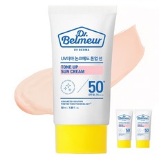 더페이스샵 닥터벨머 UV더마 톤업 선크림 SPF50+ PA++++, 50ml, 3개