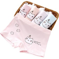 IBboom 女童 My Lovely Cat 學生平口內褲 5件套 C09