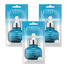 EVELINE 波蘭原裝 Eve Cos 一整瓶安瓶精華乳霜面膜 15%菸鹼醯胺NIACINAMIDE 抗粉刺縮毛孔 藍綠色 8ml, 3包, 1組