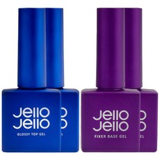 Jello Jello Fixer Base Gel + Glossy Top Gel, 單色, 2組