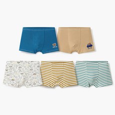 unifriend 男童款小熊四角內褲5件組