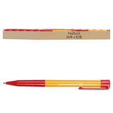 Feelluck 辦公室大原子筆 1.0mm, 紅色, 36件