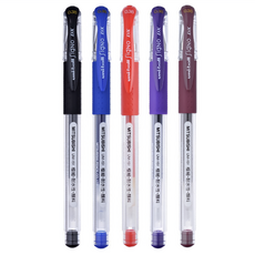 Uni 三菱 ball Signo 超級細鋼珠筆5件組 0.38mm UM-151/5C, 黑色 + 藍色 + 紅色 + 紫色 + 酒紅色, 1組