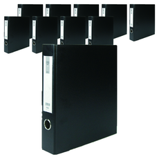 MiDAS HYUNPOONG D型環合紙活頁夾 名牌型 3孔 A4 5公分, 黑色, 10個