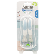 nac nac 好握不鏽鋼叉匙隨行組, 海洋藍, 1個