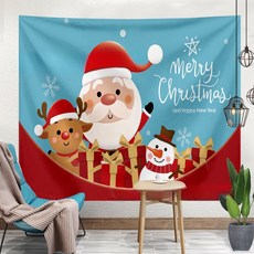 聖誕掛布, 聖誕快樂新年好, 95 x 73cm, 老人雪人鹿禮盒, 1個