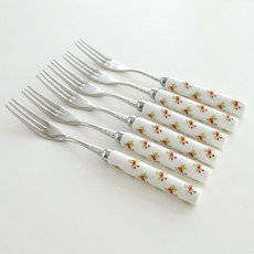 LOKO LIVING Bunny 陶瓷水果迷你叉, 白色的, 6個