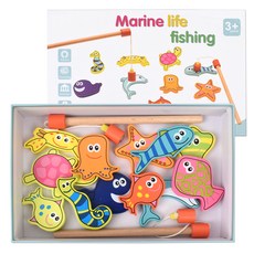 Oztoy木質海洋生活釣魚遊戲 WD2124U, 混合顏色