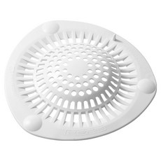 LEC 地板排水口專用毛髮過濾器 柔軟彈性材質 吸盤吸附, 白色, 1個