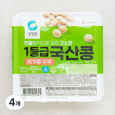 청정원 국산콩 고소한 두부 찌개용, 300g, 4개