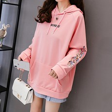 선데이 플라워 소매자수 특별한 가을 임산부 후드티