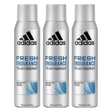 adidas 愛迪達 男用制汗爽身噴霧 清爽長效 提供72小時長效制汗、抑味 散發清新香氣, 3瓶, 150ml